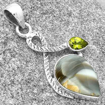 Natural Banded Onyx & Peridot Pendant P-1111 SDP127427