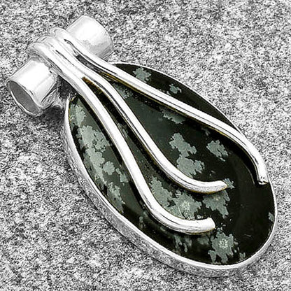 Natural Snow Flake Obsidian Pendant P-1675 SDP127472