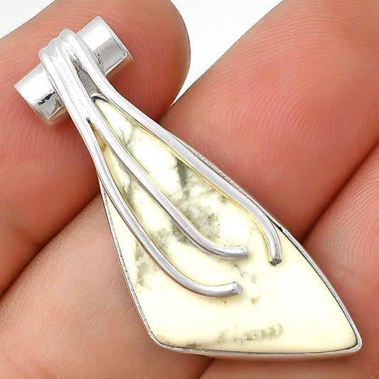 Natural White Howlite Pendant P-1675 SDP127473