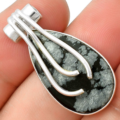 Natural Snow Flake Obsidian Pendant P-1675 SDP127483