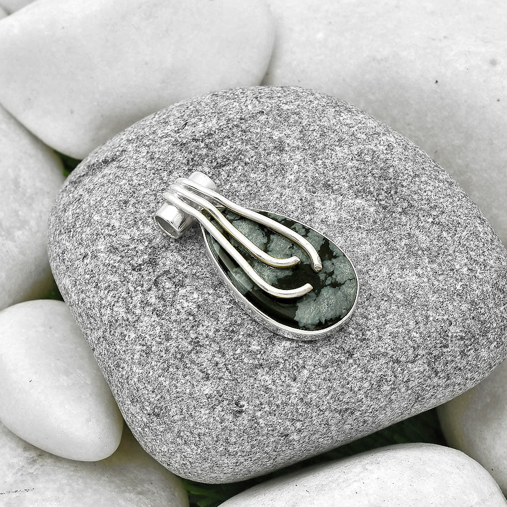 Natural Snow Flake Obsidian Pendant P-1675 SDP127483