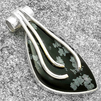 Natural Snow Flake Obsidian Pendant P-1675 SDP127490