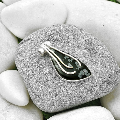Natural Snow Flake Obsidian Pendant P-1675 SDP127490