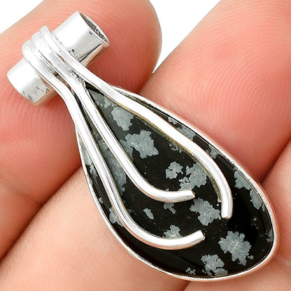 Natural Snow Flake Obsidian Pendant P-1675 SDP127491