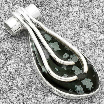 Natural Snow Flake Obsidian Pendant P-1675 SDP127491