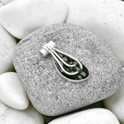 Natural Snow Flake Obsidian Pendant P-1675 SDP127491