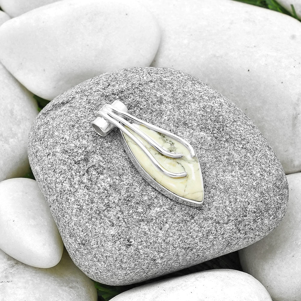 Natural White Howlite Pendant P-1675 SDP127492