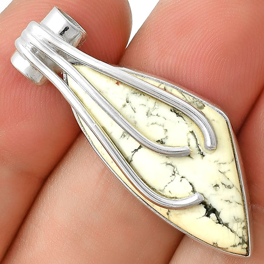 Natural White Howlite Pendant P-1675 SDP127493