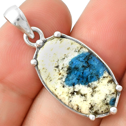 Natural K2 Blue - Azurite In Quartz Pendant P-1349 SDP127509