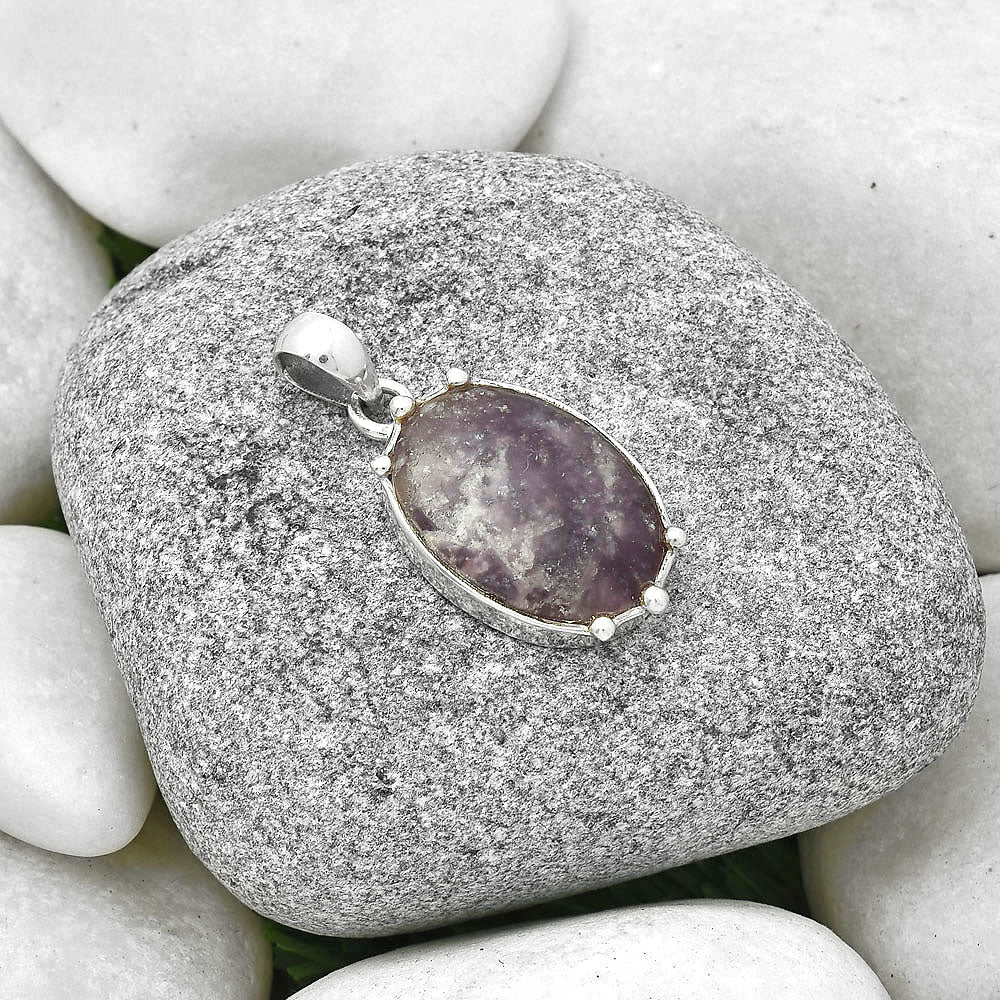 Natural Purple Lepidolite Pendant P-1349 SDP127526