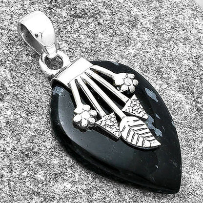 Natural Snow Flake Obsidian Pendant P-1647 SDP127570