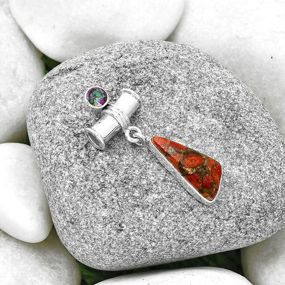 Copper Red Turquoise & Mystic Topaz Pendant P-1337 SDP127610