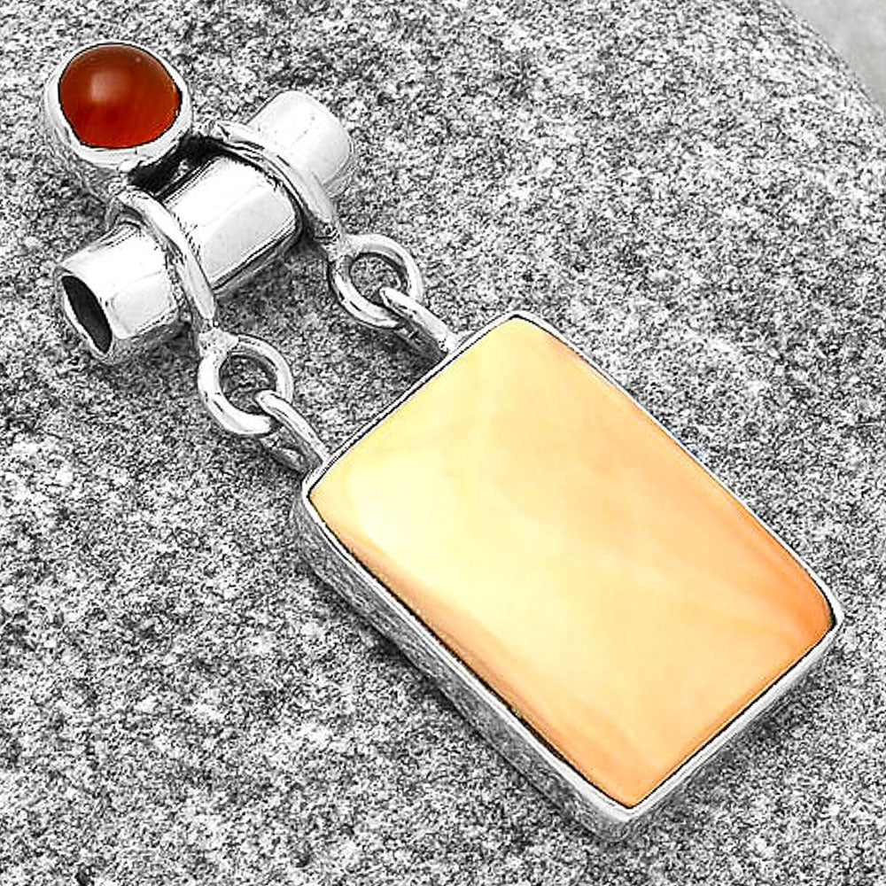 Natural Spiny Oyster Shell & Carnelian Pendant P-1276 SDP127630
