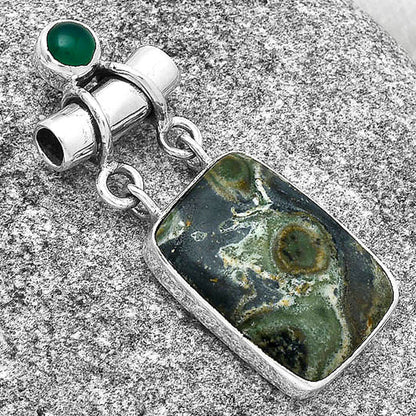 Natural Star Galaxy Jasper & Green Onyx Pendant P-1276 SDP127644