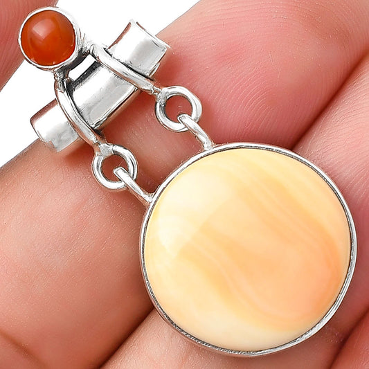 Natural Spiny Oyster Shell & Carnelian Pendant P-1276 SDP127651