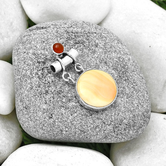 Natural Spiny Oyster Shell & Carnelian Pendant P-1276 SDP127651