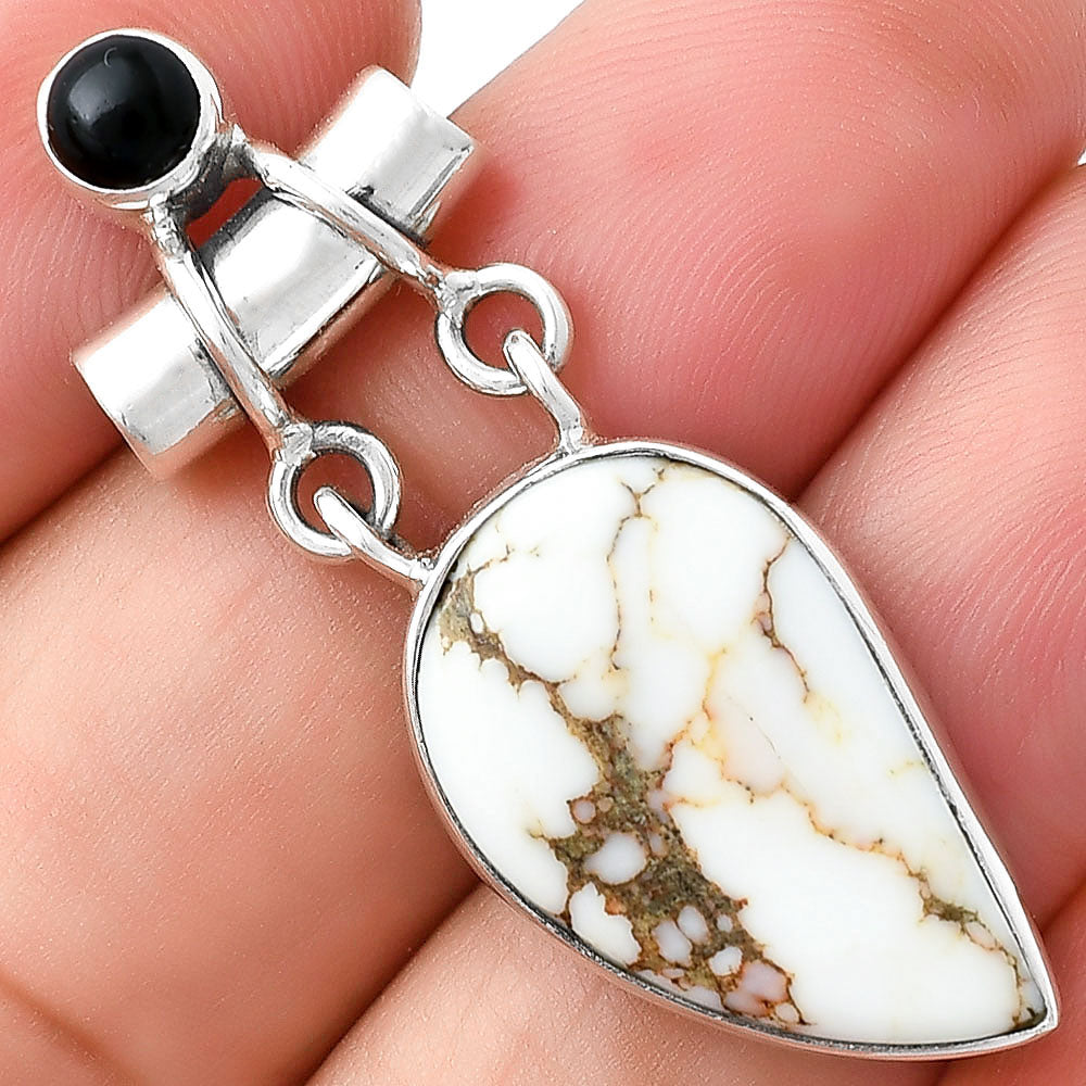 Natural Wild Horse Jasper & Black Onyx Pendant P-1276 SDP127657