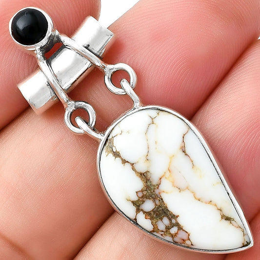 Natural Wild Horse Jasper & Black Onyx Pendant P-1276 SDP127657