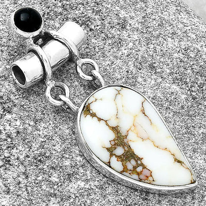 Natural Wild Horse Jasper & Black Onyx Pendant P-1276 SDP127657