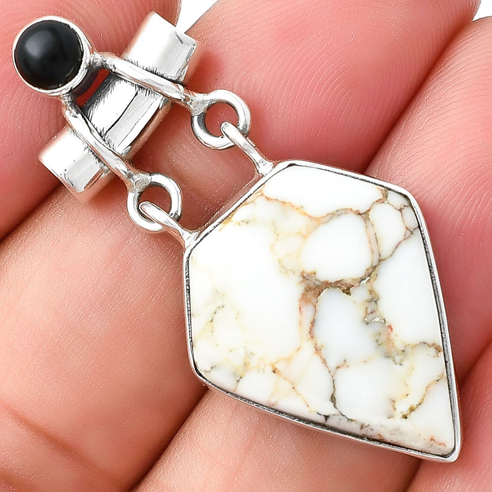 Natural Wild Horse Jasper & Black Onyx Pendant P-1276 SDP127658