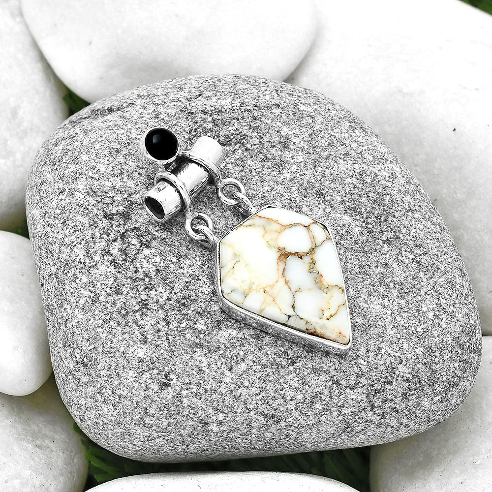 Natural Wild Horse Jasper & Black Onyx Pendant P-1276 SDP127658