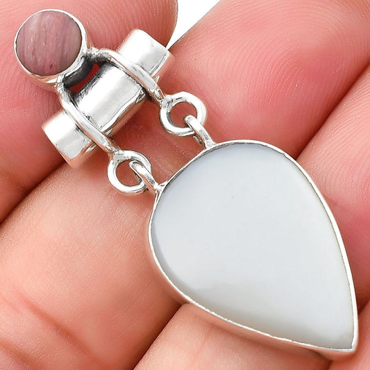 Srilankan Moonstone & Pink Tulip Quartz Pendant P-1276 SDP127660