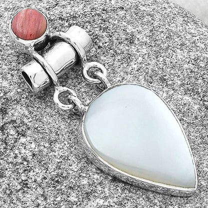 Srilankan Moonstone & Pink Tulip Quartz Pendant P-1276 SDP127660