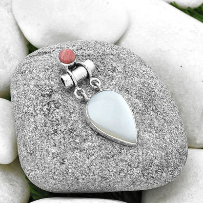 Srilankan Moonstone & Pink Tulip Quartz Pendant P-1276 SDP127660