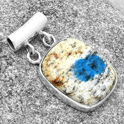 Natural K2 Blue - Azurite In Quartz Pendant P-1198 SDP127662