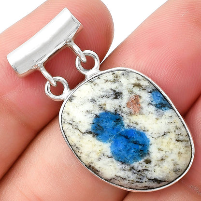 Natural K2 Blue - Azurite In Quartz Pendant P-1198 SDP127679