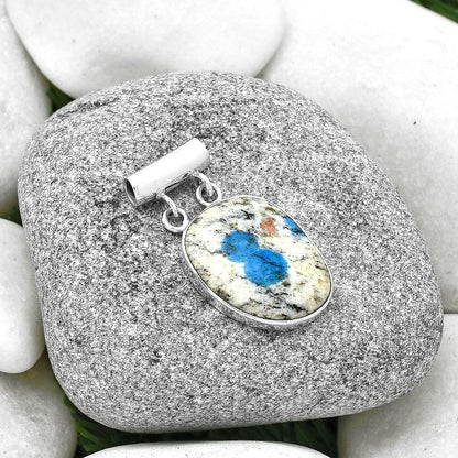 Natural K2 Blue - Azurite In Quartz Pendant P-1198 SDP127679