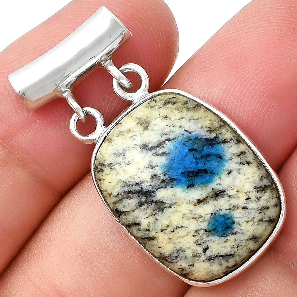 Natural K2 Blue - Azurite In Quartz Pendant P-1198 SDP127684