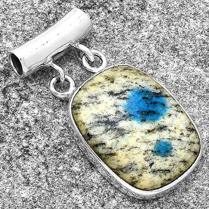 Natural K2 Blue - Azurite In Quartz Pendant P-1198 SDP127684