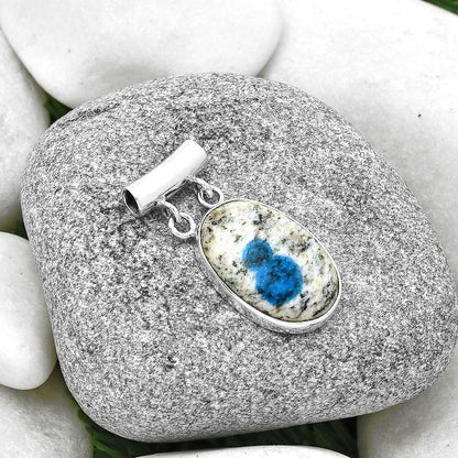 Natural K2 Blue - Azurite In Quartz Pendant P-1198 SDP127695