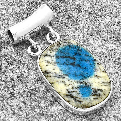 Natural K2 Blue - Azurite In Quartz Pendant P-1198 SDP127696