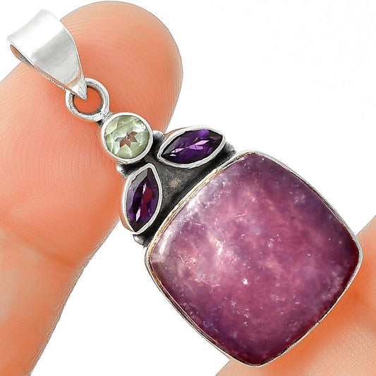 Purple Lepidolite, Amethyst & Sky Blue Topaz Pendant P-1203 SDP127729