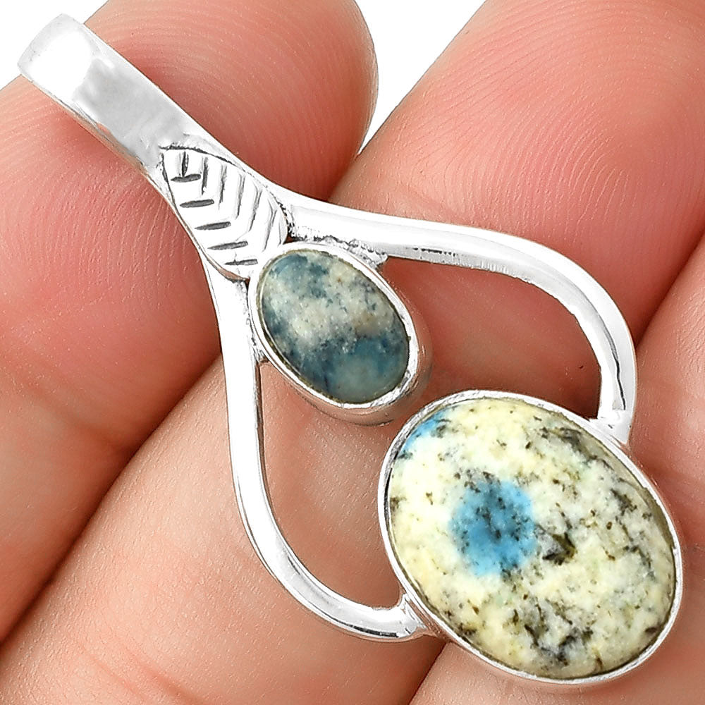 K2 Blue - Azurite In Quartz & Blue Scheelite Pendant P-1166 SDP127765