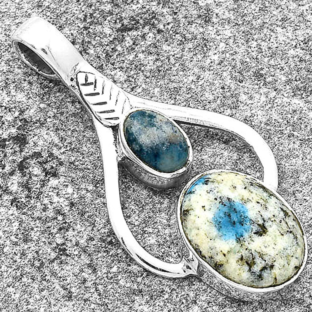 K2 Blue - Azurite In Quartz & Blue Scheelite Pendant P-1166 SDP127765