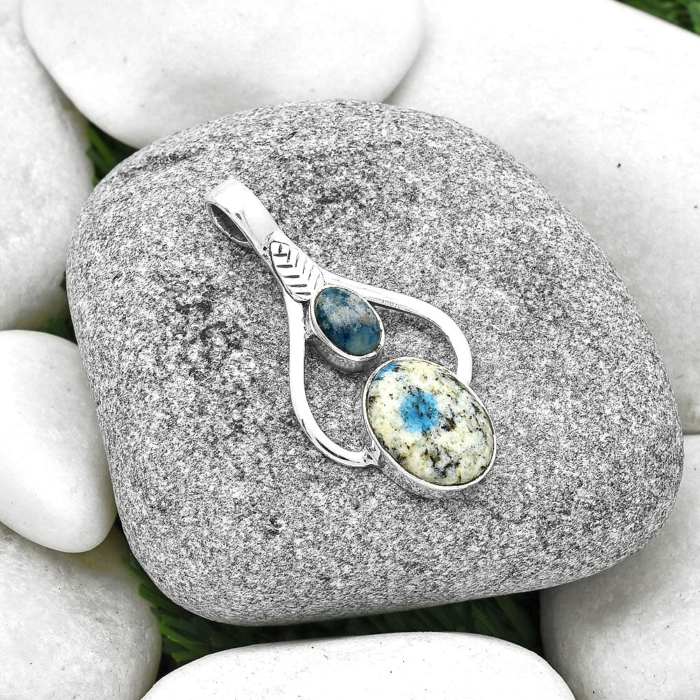 K2 Blue - Azurite In Quartz & Blue Scheelite Pendant P-1166 SDP127765