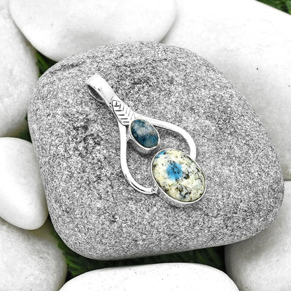 K2 Blue - Azurite In Quartz & Blue Scheelite Pendant P-1166 SDP127765