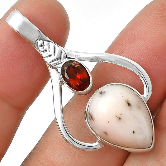 Natural Pink Opal Australia & Garnet Pendant P-1166 SDP127769