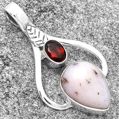 Natural Pink Opal Australia & Garnet Pendant P-1166 SDP127769
