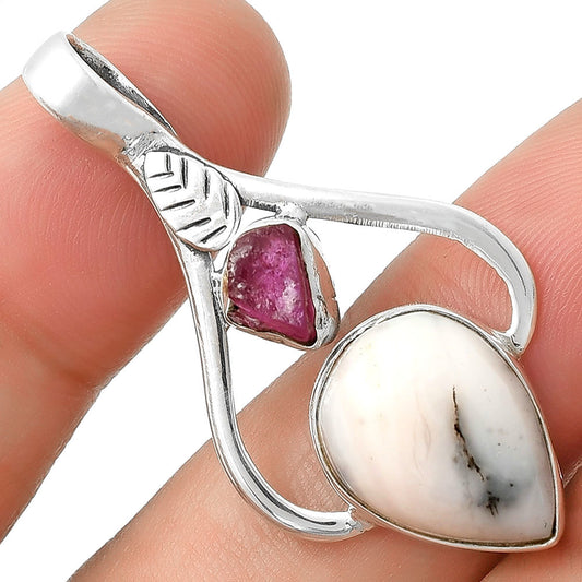 Pink Opal & Pink Tourmaline Rough Pendant P-1166 SDP127771