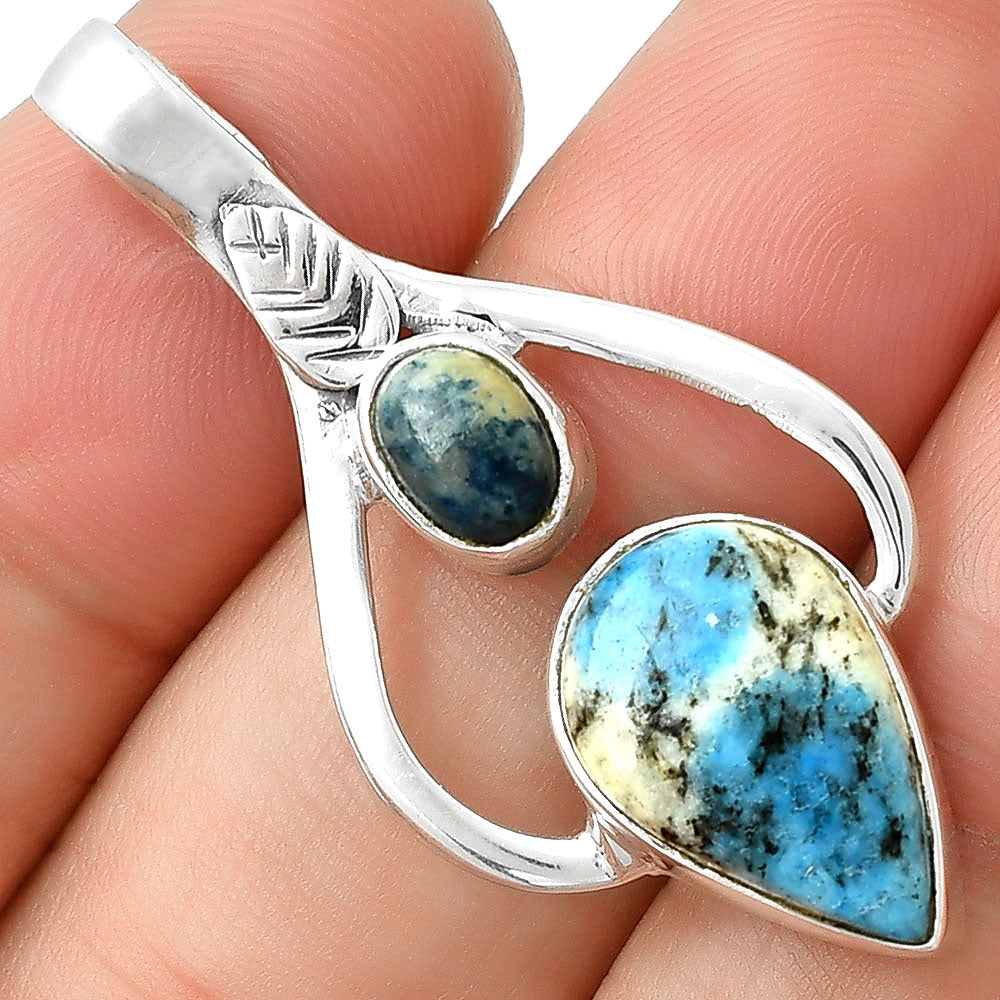 K2 Blue - Azurite In Quartz & Blue Scheelite Pendant P-1166 SDP127772