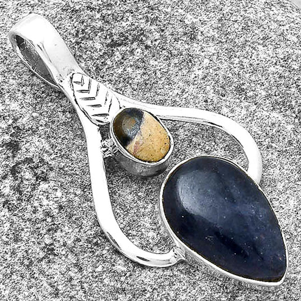Sunstone In Iolite & Indian Blanket Jasper Pendant P-1166 SDP127775