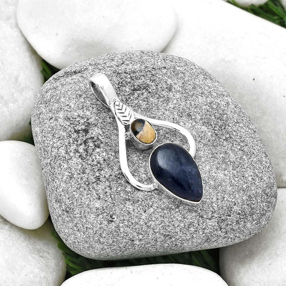 Sunstone In Iolite & Indian Blanket Jasper Pendant P-1166 SDP127775