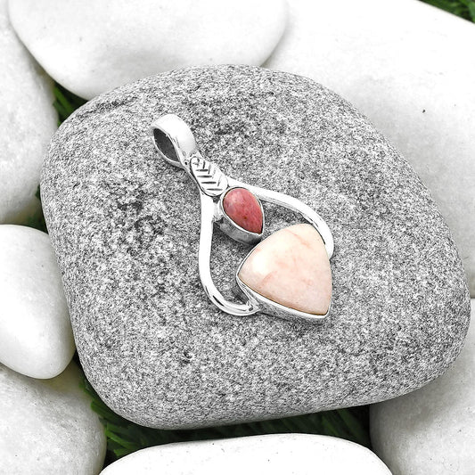 Pink Scolecite & Pink Tulip Quartz Pendant P-1166 SDP127783