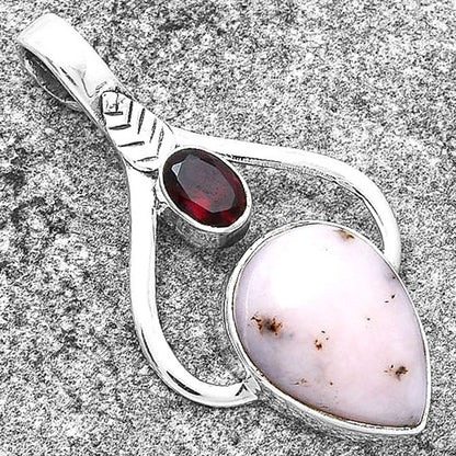 Natural Pink Opal Australia & Garnet Pendant P-1166 SDP127785