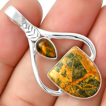 Moroccan Yellow Jacket Jasper & Pietersite Pendant P-1166 SDP127794
