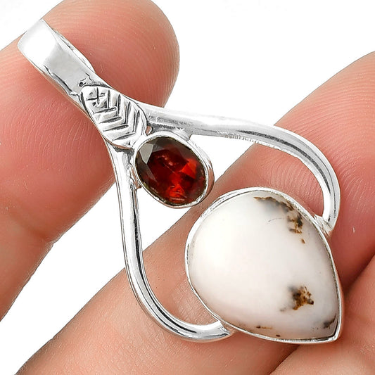 Natural Pink Opal Australia & Garnet Pendant P-1166 SDP127795